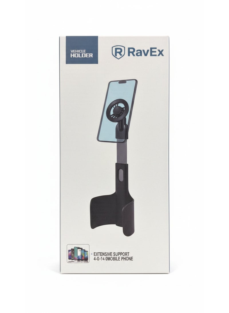 RavX Universal Vehicle Phone Holder - Sleek Design with High Stability - Matte Black - Image 4
